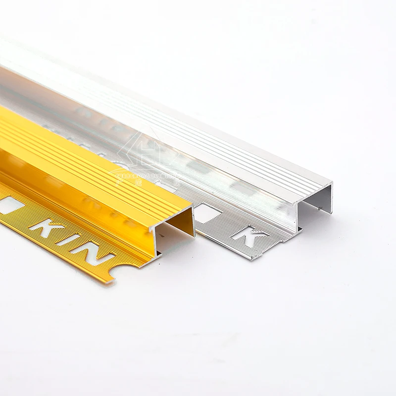 Foshan Tile Trim Wall Decoration Strips Square Shaped Aluminium Tile Edge Trims Corner