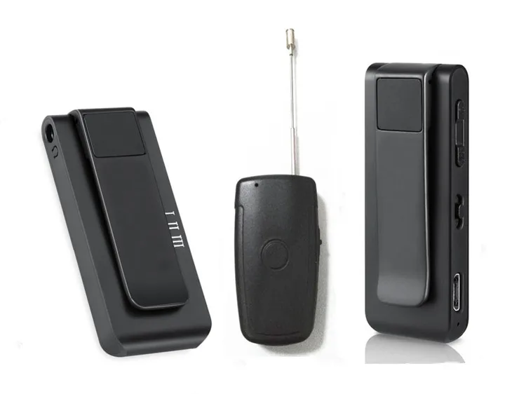 8GB 80meters wireless conceal recording & MP3 player device With clip and wireless microphone