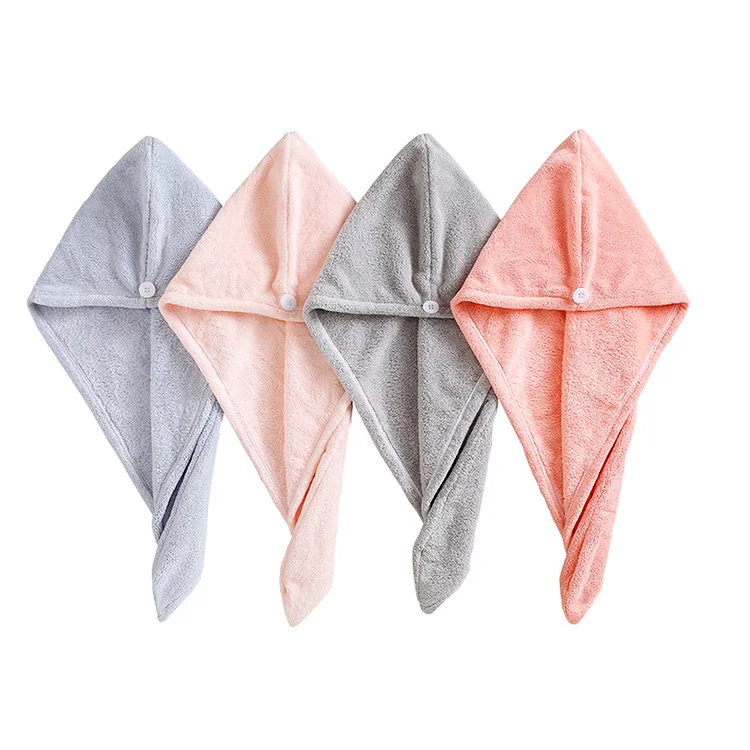 Wholesale Thickened Microfiber Coral Fleece Hair Dry Wrap Turban Salon Super Absorbent Quick Dry Hair Towel