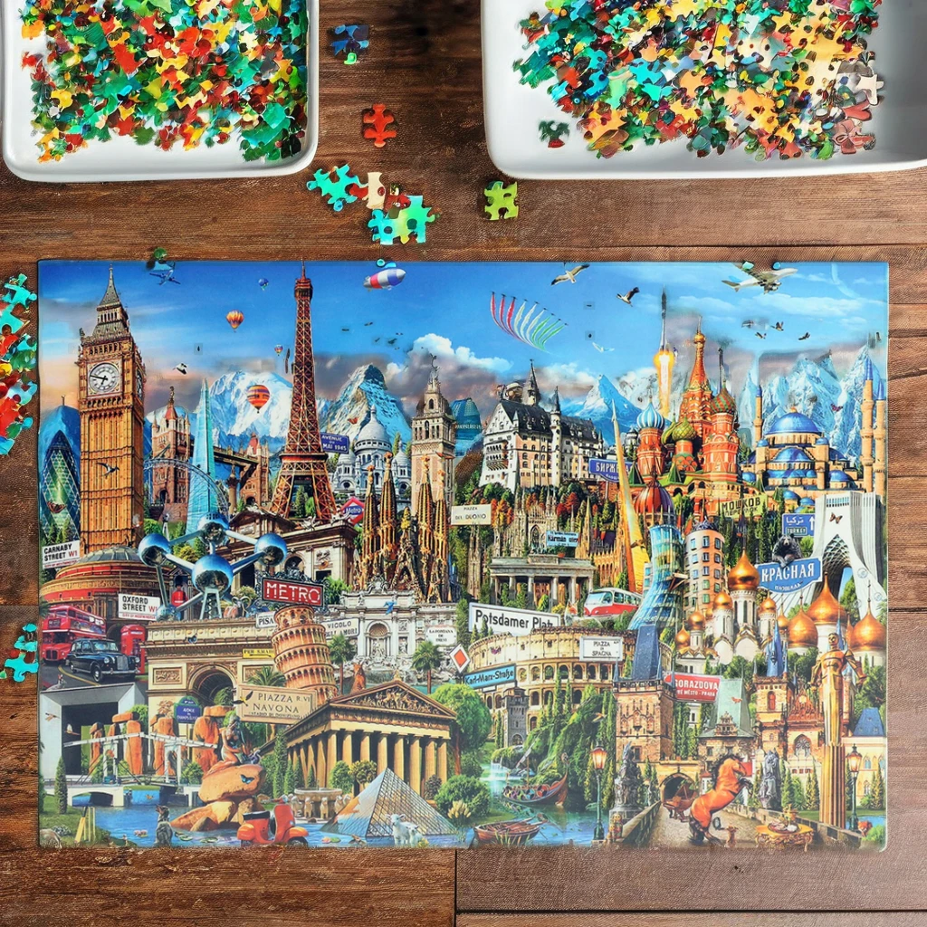 Personalized new product best quality different pattern DIY puzzle 1000 pieces adult puzzle, children jigsaw puzzle