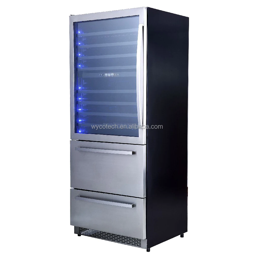 Роскошный стеклянный дверной компрессор холодильник для винного погреба двухзонный охладитель вина и напитков