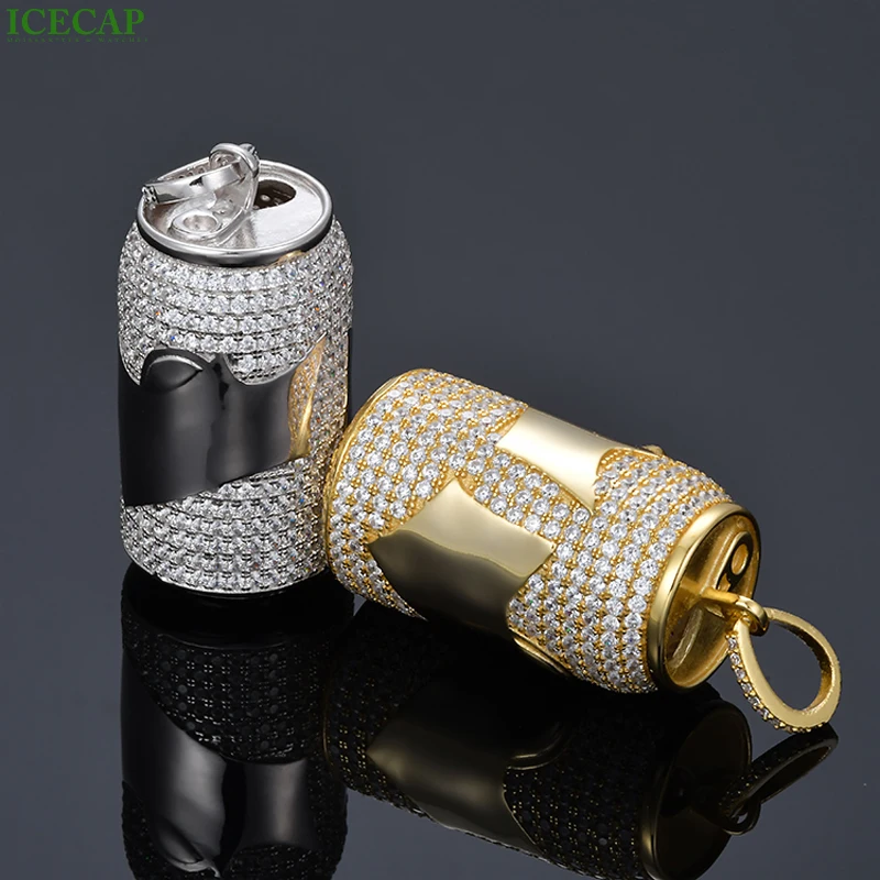 Custom Hiphop Cans First Aid Pill Capsule Fahion Jewelry S925 Lean Cup Sprite Can Drank Bottle VVS Moissanite Pendant For Gifts