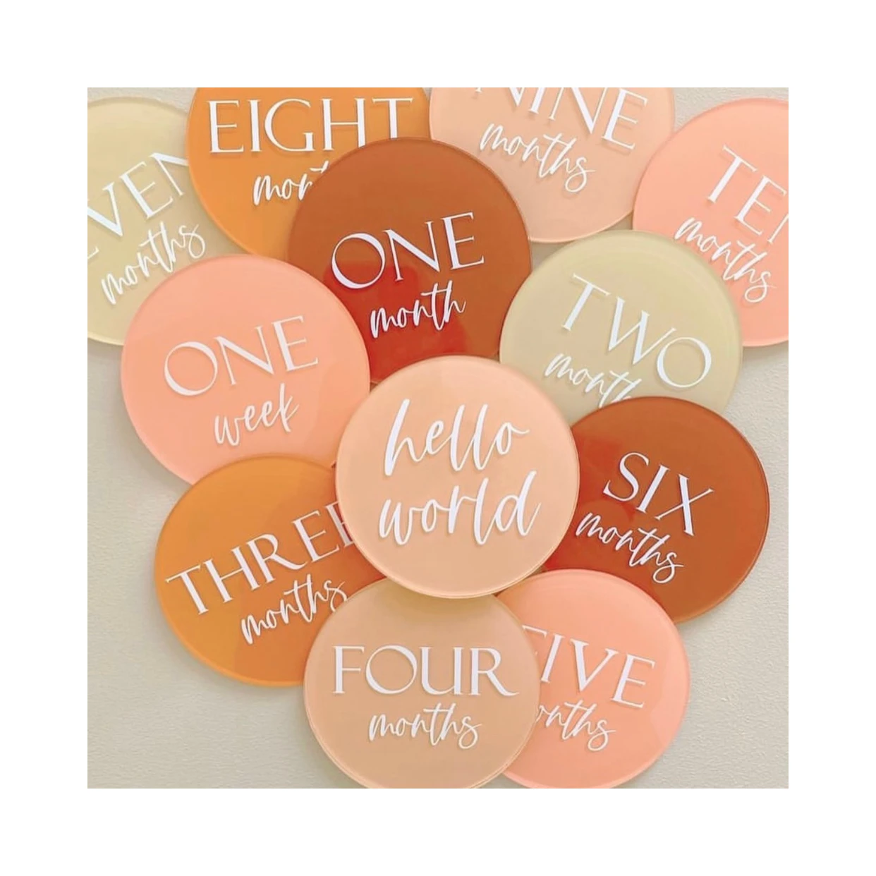 Wood Prop Wooden Baby Milestone Card Print Custom Premium Solid Decoration Souvenir Flower Wood Disc Modern Designs,nautical