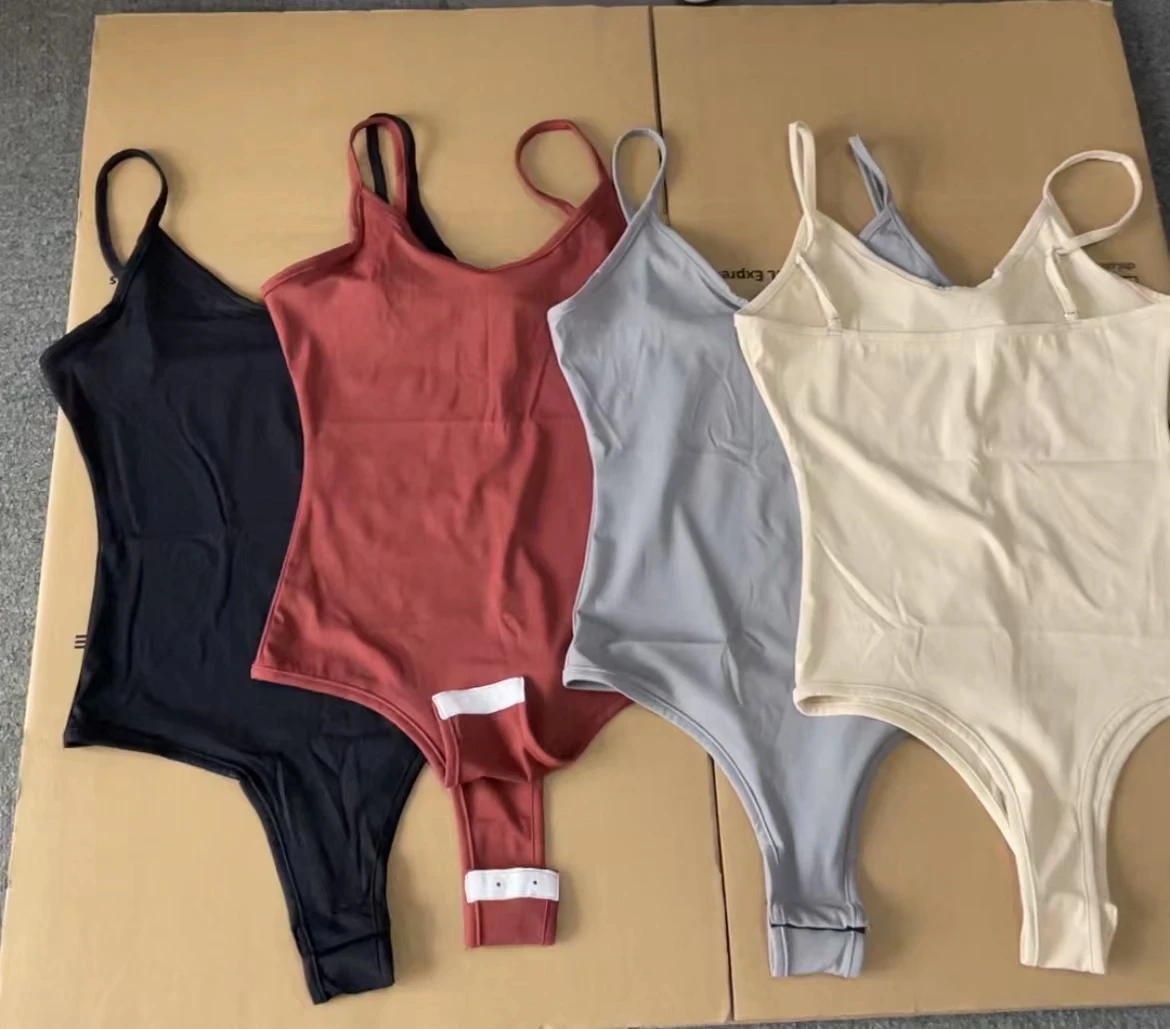 wholesale custom logo high quality american summer 2023 thong bodysuit for women s clothing nylon spandex tank top bodysuit