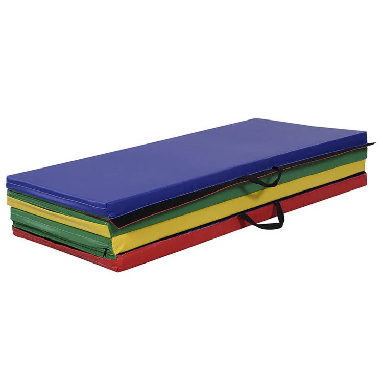 Factory direct customized multi-color environmental protection 4-panel PVC folding gymnastics mat