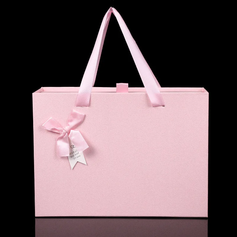 Cardboard Gift Box Luxury Gift Box With Ribbon Handle Magnetic Closure Folding Happy Birthday Gift Box