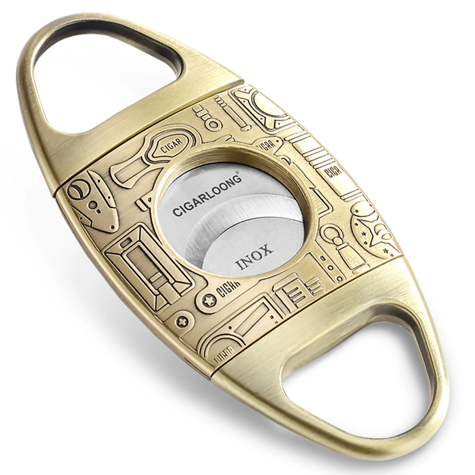 New Arrivals Cigar Accessories Custom Logo Travel Portable Double Edge Cigar Scissors Cutter For Smoking