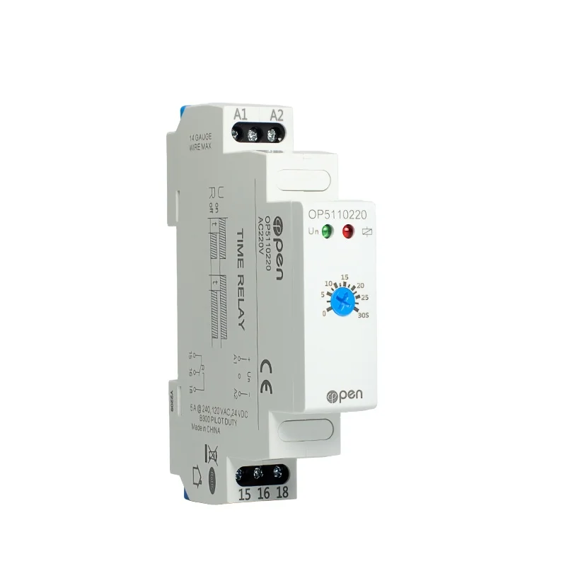 Open ElectricTime Delay Relay Wide Voltage Range Multi Function 16A 24V-240V AC function relay