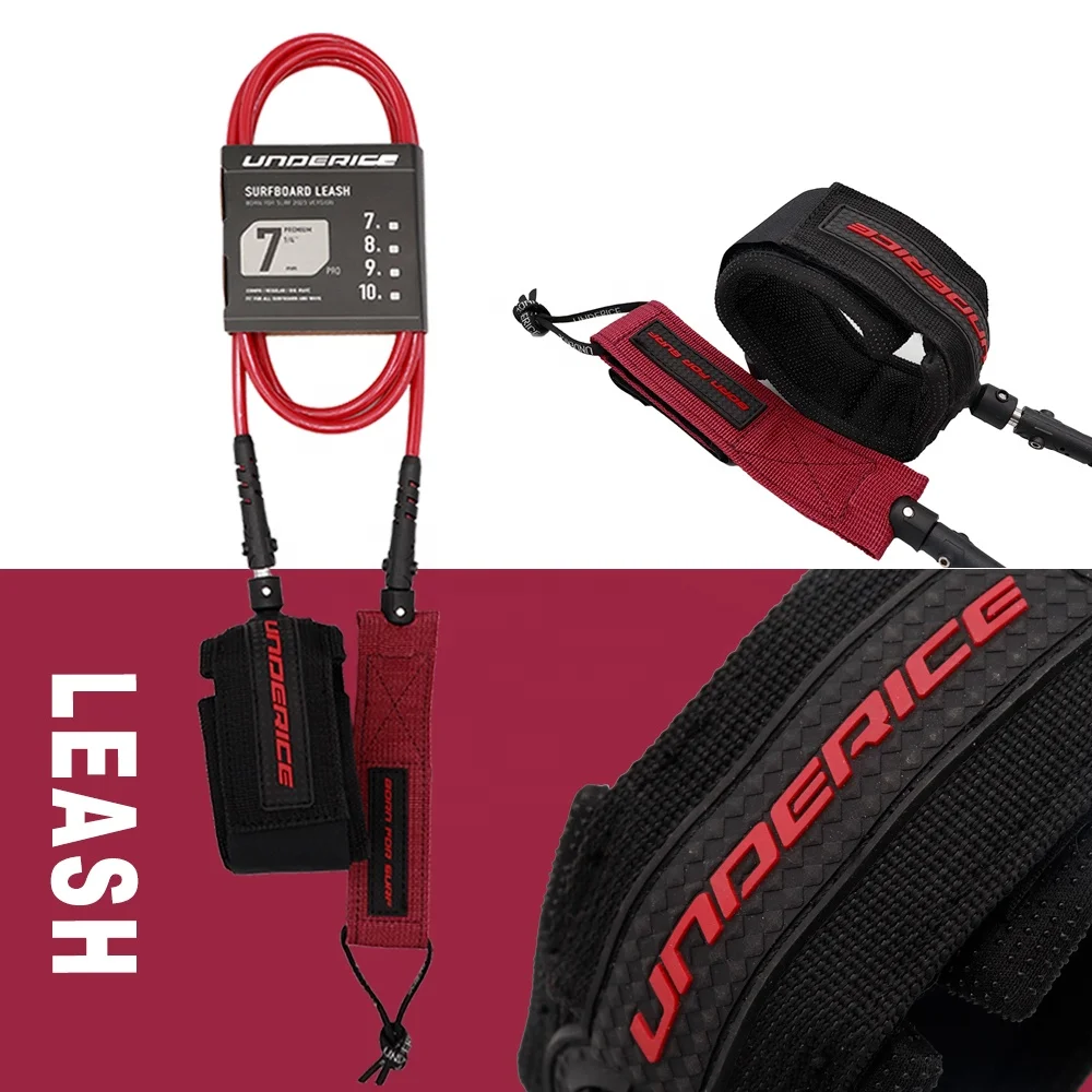 Free Design Different Color PVC Lightweight Surf Leg Rope Durable Straight Cord Surfboard Leash For Surfing