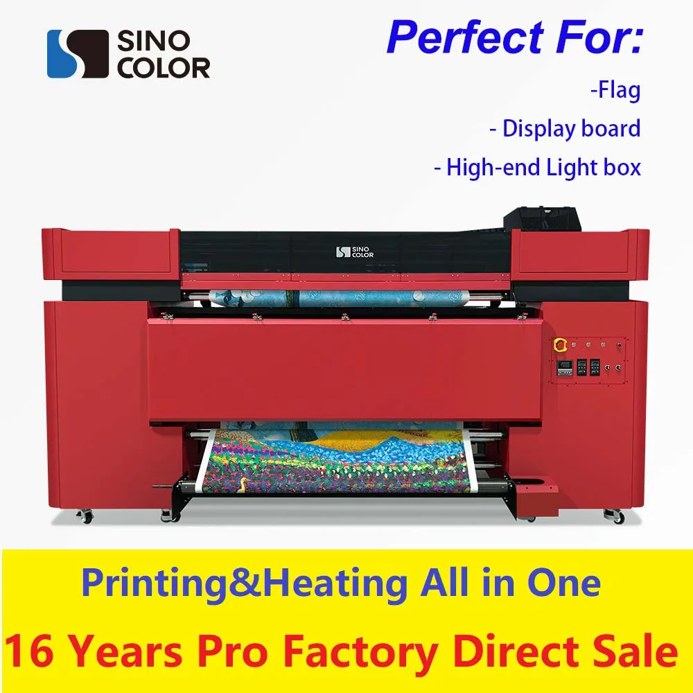 China 16 Years Factory Direct Sale Lifetime Support 150sqm/h 1.8m 3.2m Wide Format Inkjet Full Sublimation Direct Flag Printer