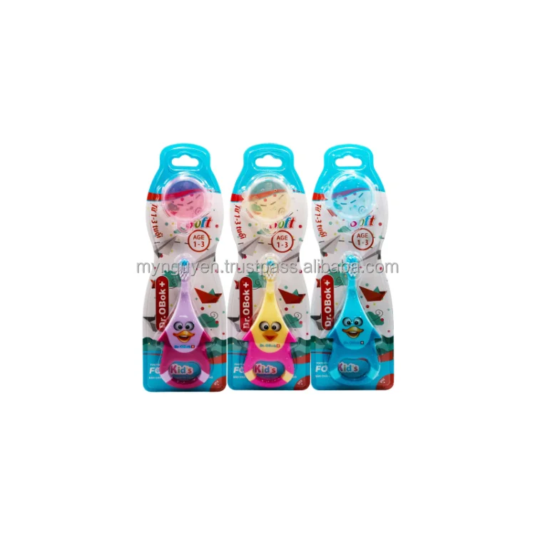 Soft Rubber Handle Baby Toothbrush Best Quality Toothbrush For Kids Customized Logo With Blister Package Viet Nam Supplier