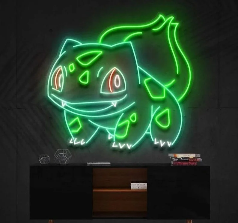 pokemo  Bulbasaur 3D LED Colour Changing Night Lamp Gift game room decor Neon Sign