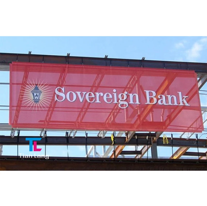 Custom Outdoor Advertising Mesh Banner Fabric Digital Print Double Sided Banners