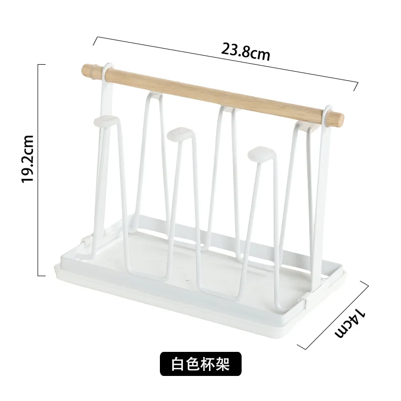 Cup Drying Rack Bottle Drying Rack Metal 6 Cup Mugs Organizer Silicone Protective Hooks Non-Slip Bottle Drying Holder