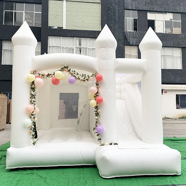 
White mini inflatable bouncy castle combo bounce house inflatable jumper bouncy castle for sale 