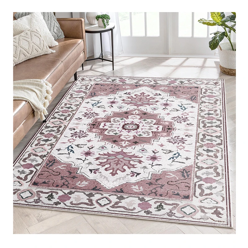 Floor Mat Faux Wool Printed Carpet 3D Persian Design Polyester Print Rug For Living Room