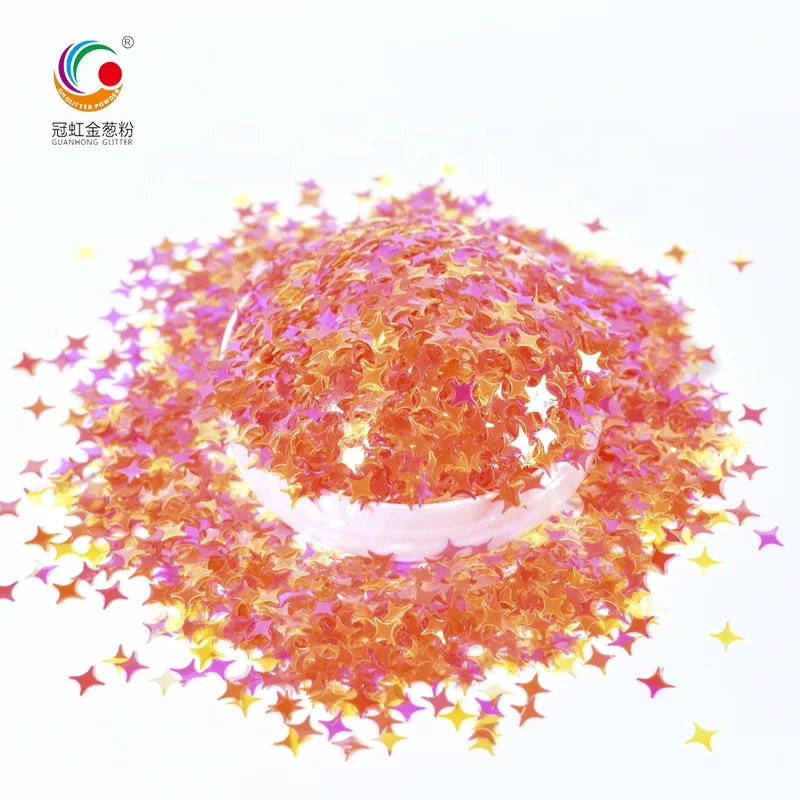 GH9641 Wholesale Chunky Eco-friendly Biodegradable Mixed Sizes Star Shape Cloud Blue Glitter Powder For Plastic Leather
