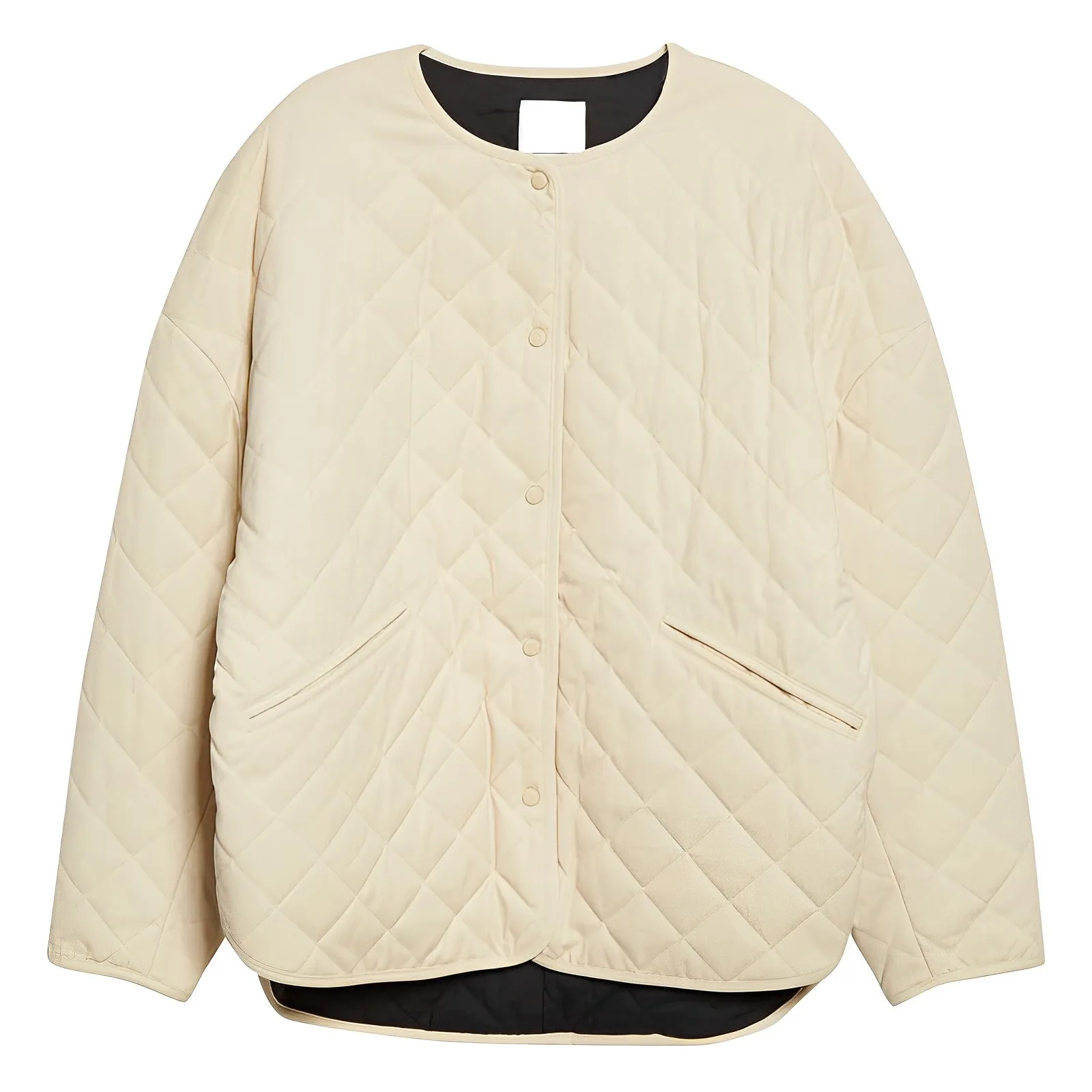 Custom new home simple style loose round collar clip cotton jacket with Ringer quilted cotton coat coat women