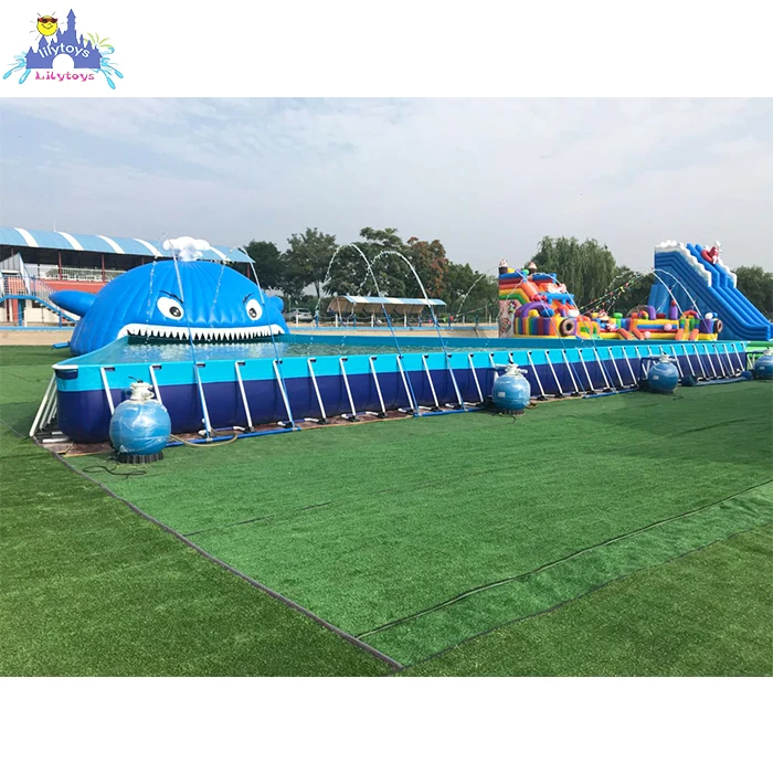 Профессиональный заводской поставщик бассейн для аквапарка подвижный металлический из ПВХ детей и взрослых с фильтром Lilytoys