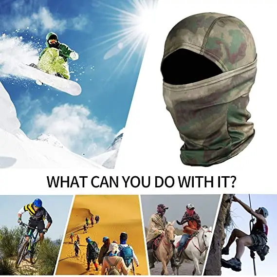 Winter Baclava Ski Mask Breathable Black Custom Logo Print Balaclava Windproof Skull Ski Mask 1 Hole Balaclava Cap Hat