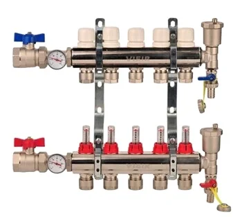 Tubomart High quality 4 way Removable connector Brass Manifolds Brass factory HPB58-3A manifolds with Pex-al-pex
