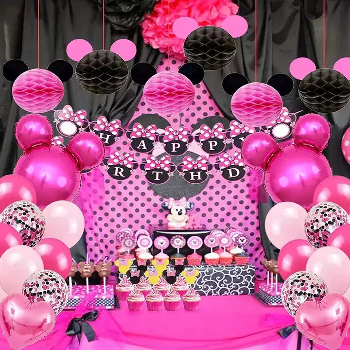 Wholesale Cartoon Mickey Minnie Mouse Foil Balloons Happy Birthday Parti Decor Kids Toys Balls Inflatable Globos