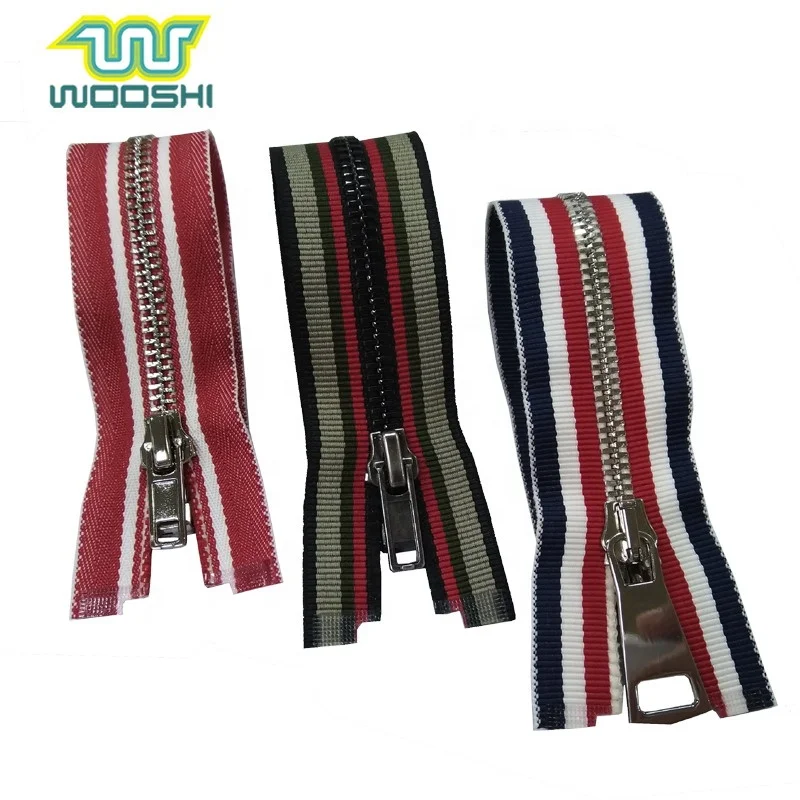 Metal Zipper Eco-friendly Handbag Accessories for Shoulder Bag Gray Metal Zipper for Messenger Bag Grey Copper Free Customized