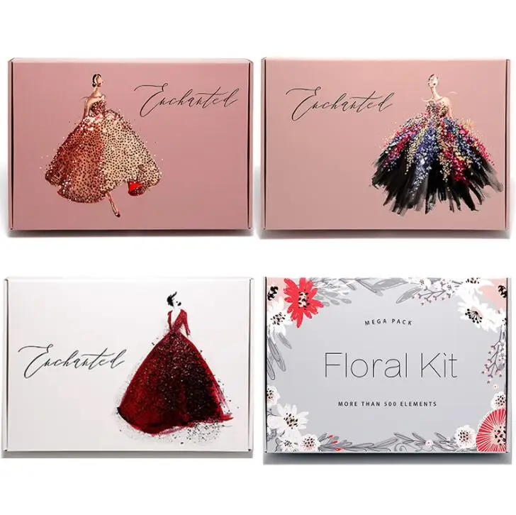 
Manufacturer eco corrugated custom logo luxury gift box dress packaging box 