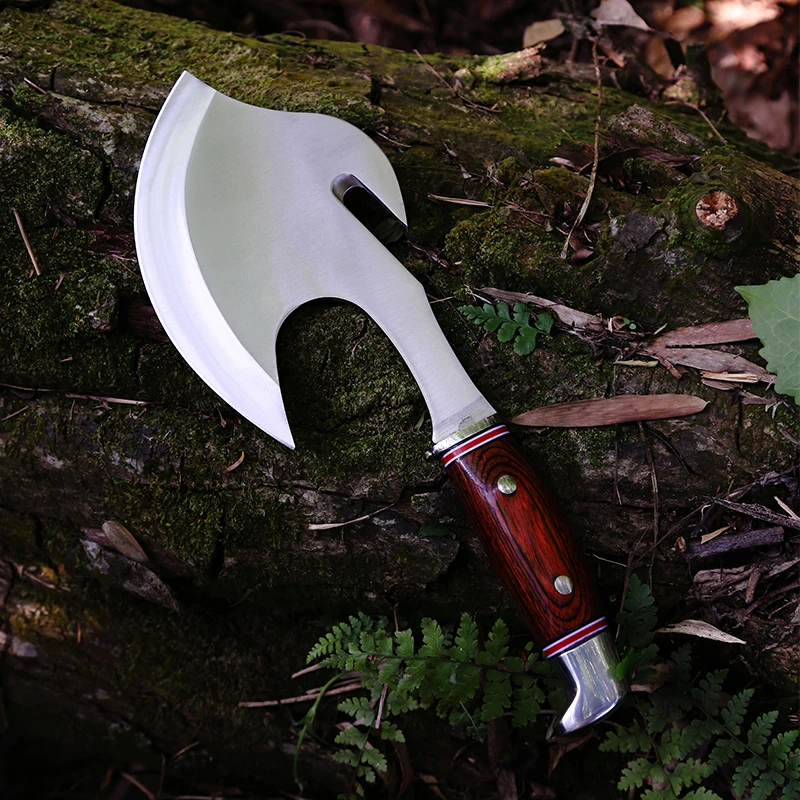 camping Handmade Colorful Wooden Handle Portable Multi functional Outdoor Hunting Survival Camping Wooden Axe Tools in Stock