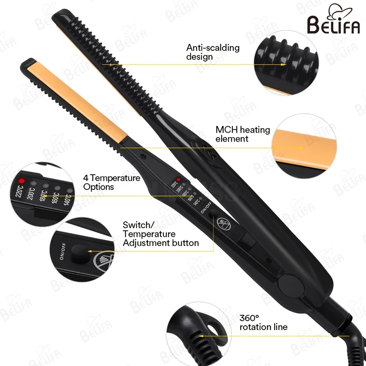 Hot selling 2 in 1 mini Hair Straightener Fast Heating Beard Straightening Iron Mini Pencil Hair Straightener