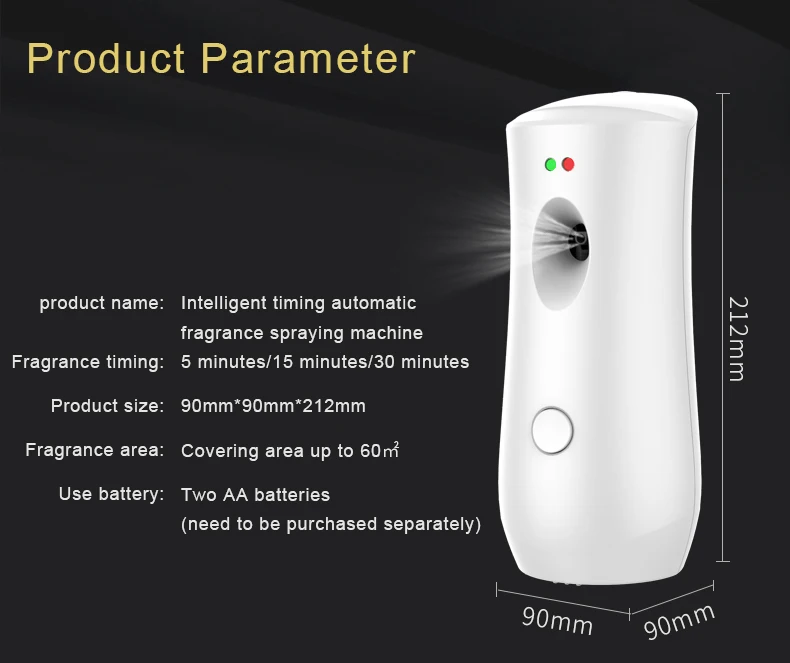 Home bathrooms fragrance refill wall mounted automatic spray air freshener dispenser