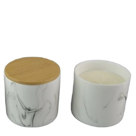 
Luxury Custom logo Private Label 10 oz candle jars Marble glaze Home Decoration ceramic candle jar 