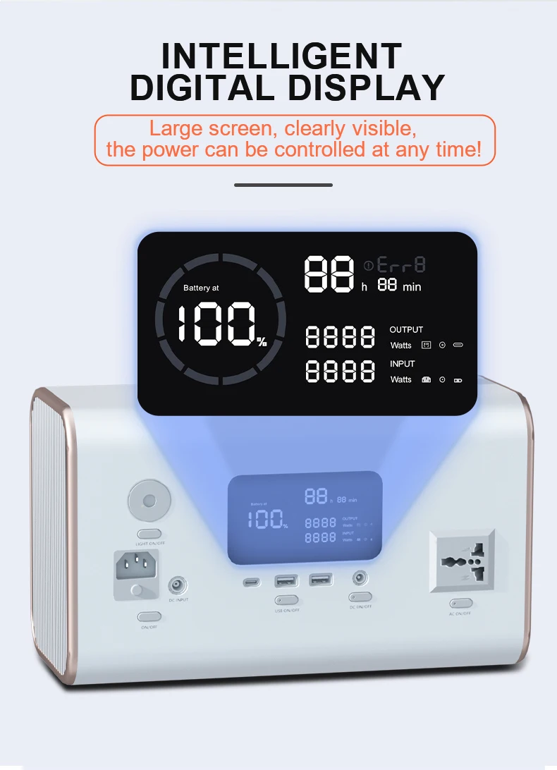 600w Home Appliances Portable Power Station fast charge Inverter lil hybrid Solar Power Generator solar panels generator