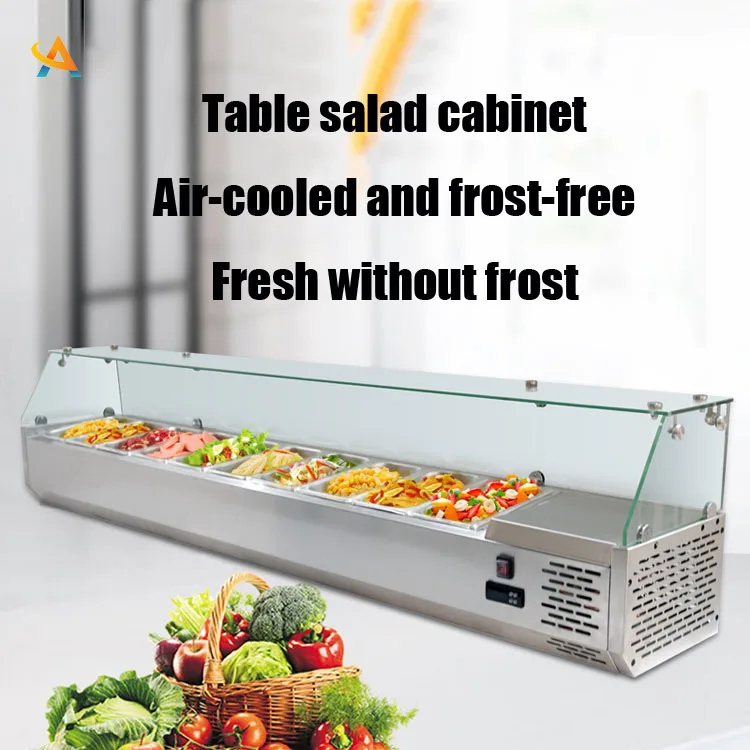 Counter Top Salad BarSalad Refrigerator Salad Display Refrigerator pizza topping chiller