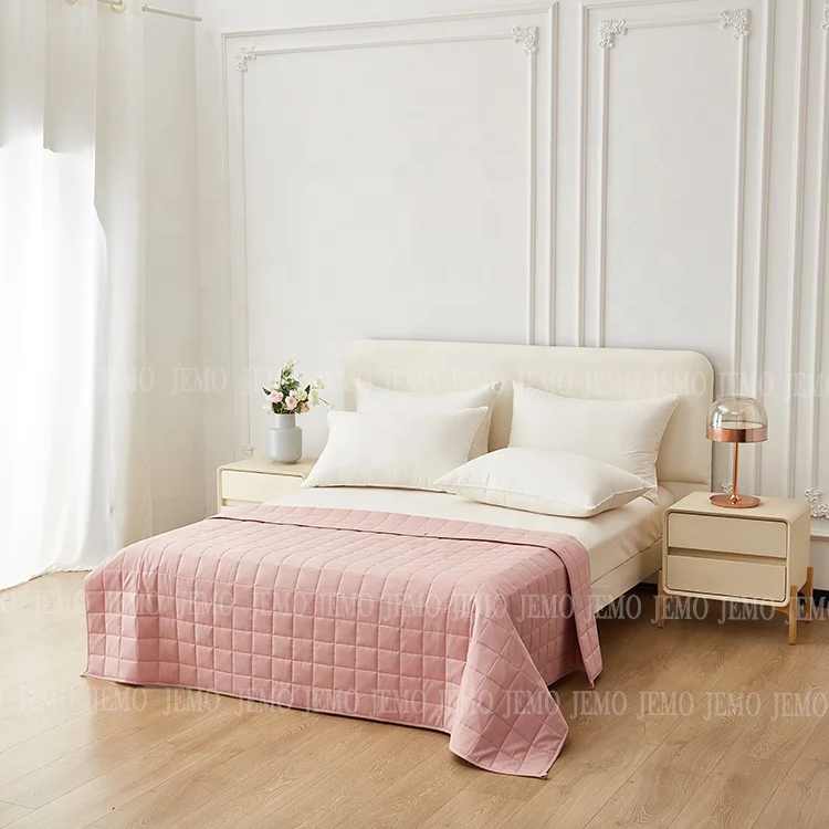 Top Selling Double Layered Weighted Blanket Custom Dark Grey Pink Color Soft Weighted Blanket