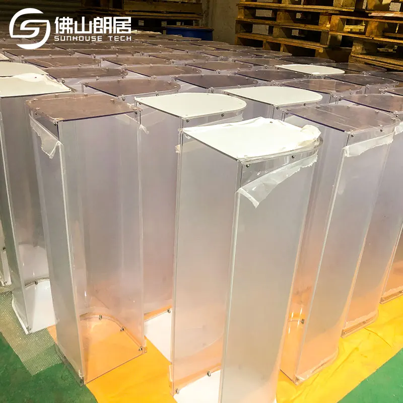  Суперпрозрачный Поликарбонат защищает пластиковые изгибы геометрической формы на заказ