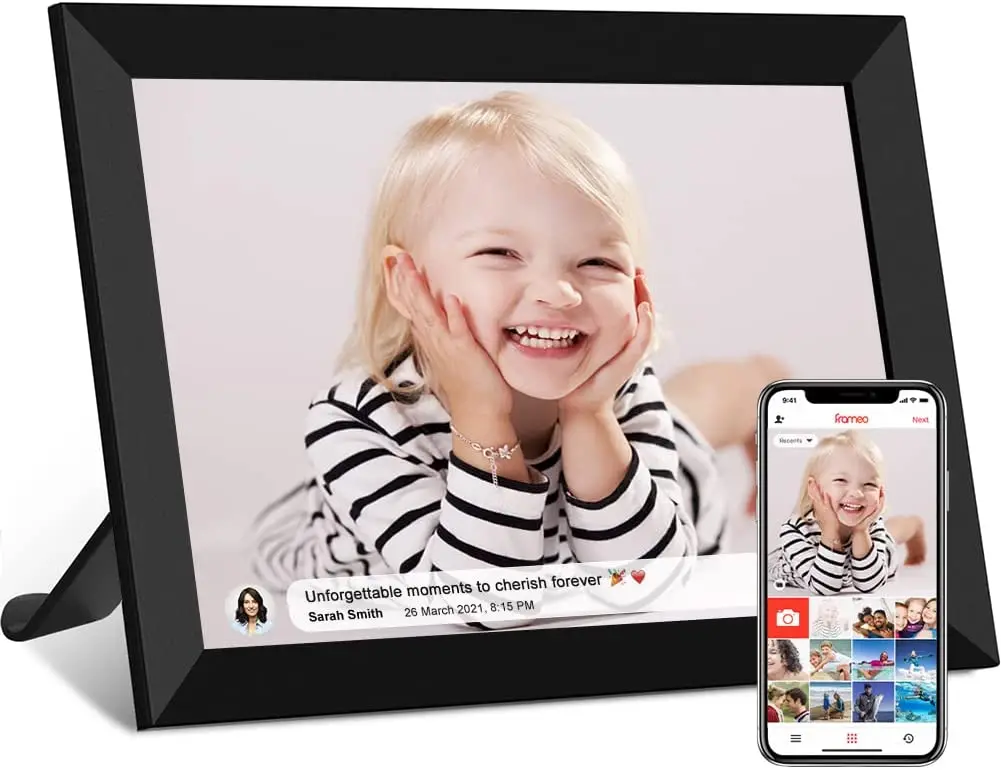 Декоративная акриловая цифровая фоторамка с Wi-Fi 10-дюймовый дисплей для обмена фотографиями и видео помощью приложения