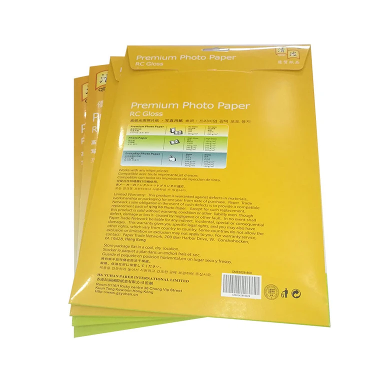 Premium Photo Paper fast dry A4 260gsm RC waterproof Silky RC Micro-porous Woven inkjet printing Photo Paper 5760dpi