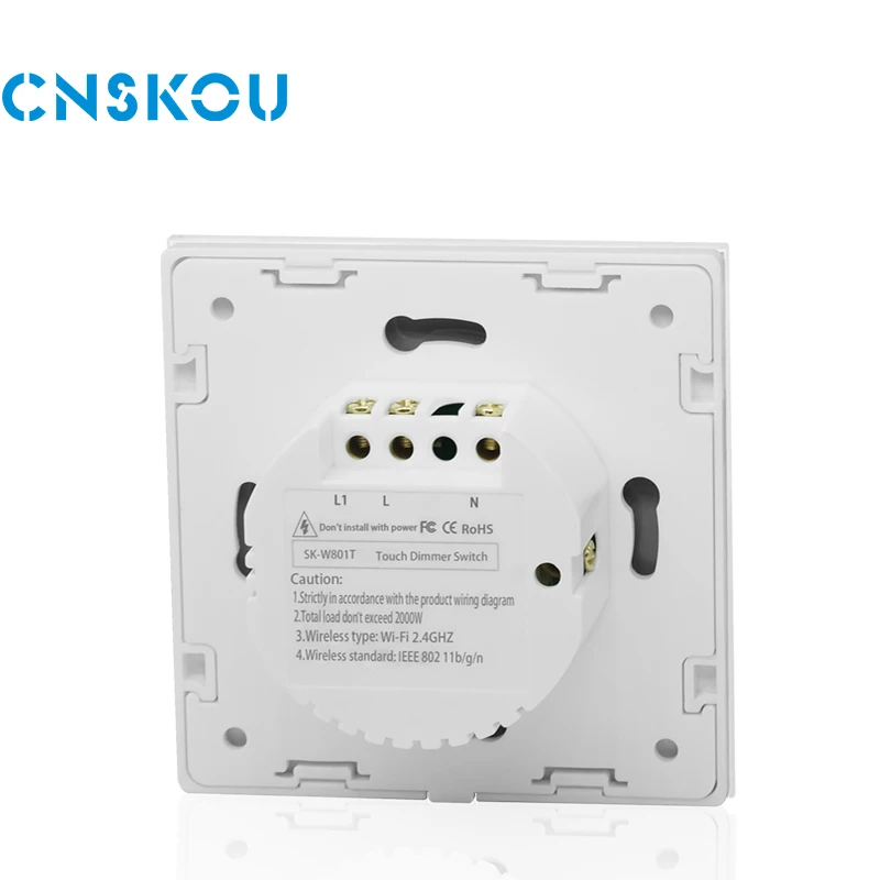 EU/UK Standard Voice Control FCC Crystal Panel Tuya Wall Smart Dimmer Zigbee Switch