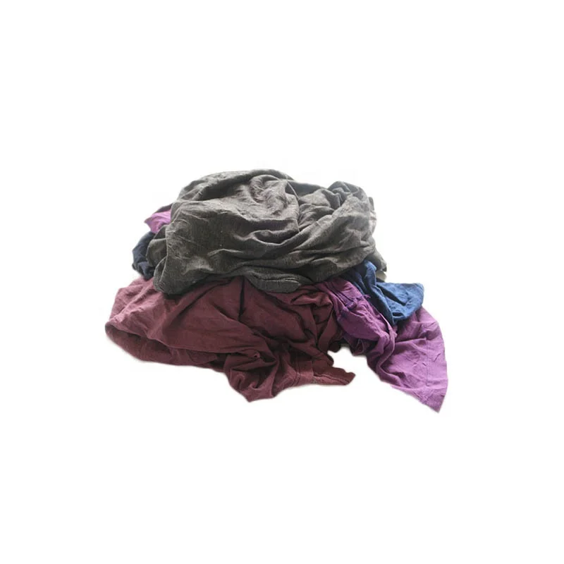 Wholesale industrial Cotton rags cleaning dark color T shirt Rags mixed cotton yarn waste cleaning 10kg bale rags