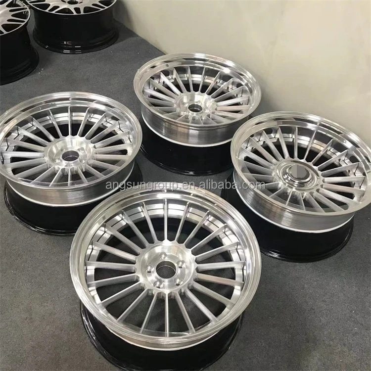 
New design high quality custom 15 to 26 inch 3 pieces forged split wheel deep concave 5x115 step lip alloy wheel 