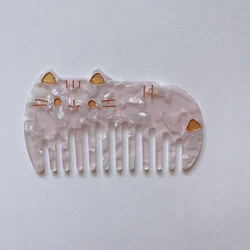 JAPAN quality custom logo Cat wide tooth arch shape tortoise shell cellulose acetate sheet hair combs for women
