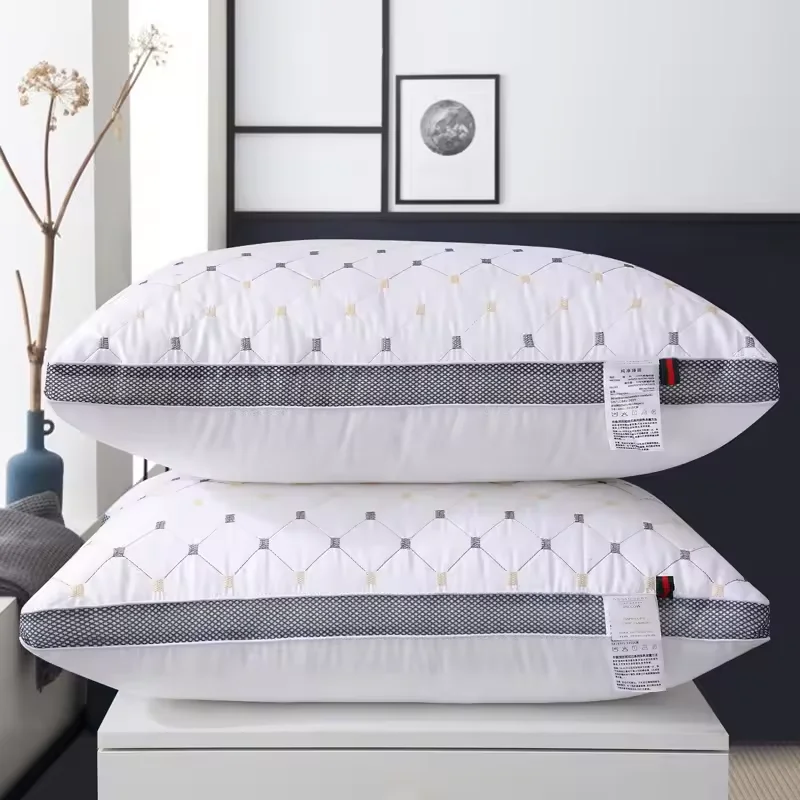 Luxury hotel Sleeping Pillow core custom size Quilting feather Throw silk bed pillow for bedroom