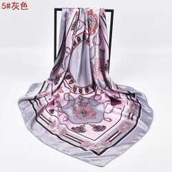 wholesale 35 inch Silk Feeling Scarf Square Satin polyester luxury  Head Scarf  for Women sleeping Malaysia hijab shawls