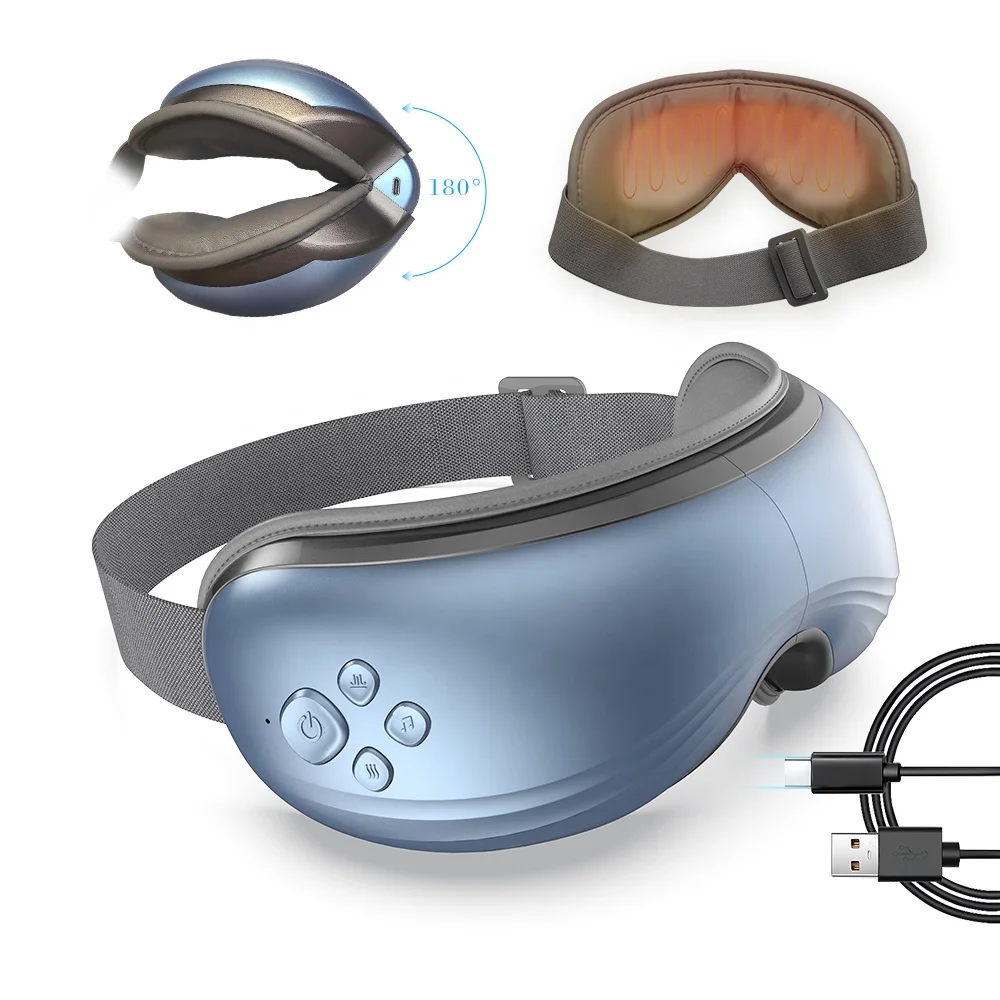 China Manufacture OEM Bluetooth Music Vibration Four Modes Smart Global Certificate Eye Massager