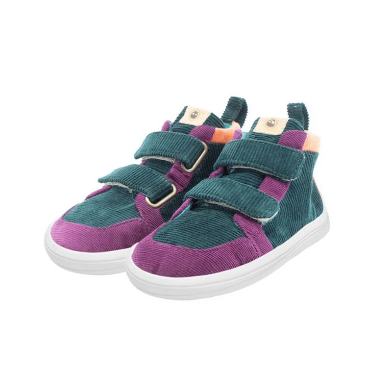 Custom winter pu leather hiking boot high top kid barefoot shoes for boy