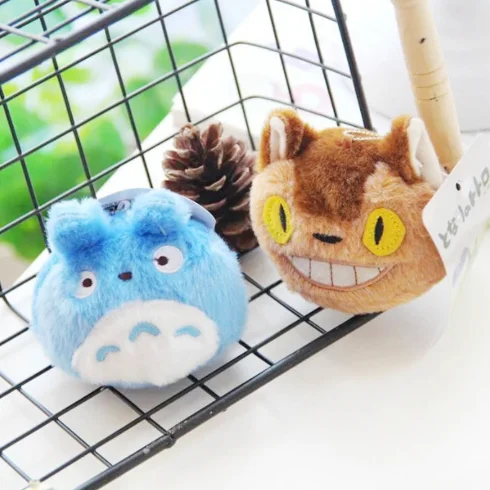 Totoro cartoon series figures pinch face palm sandbag plush doll student bag pendant gift to girls