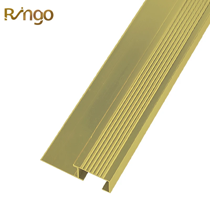 Foshan Ringo Decoration Metal Ceramic Tile Corners Trim Anti Slip Aluminum Stair Nosing Edge