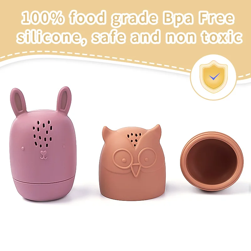 New Products Floating Bath Toys Animal Bpa Free Silicone Bath Toys Kids Water Shower Spray Baby Toys Set