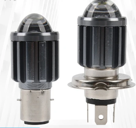 CSP 12V H4 Ba20D LED Headlight Motorcycles Scooters High/Low Beam Dual Color Small Steel Gun Spotlight Stylish LED Light Design